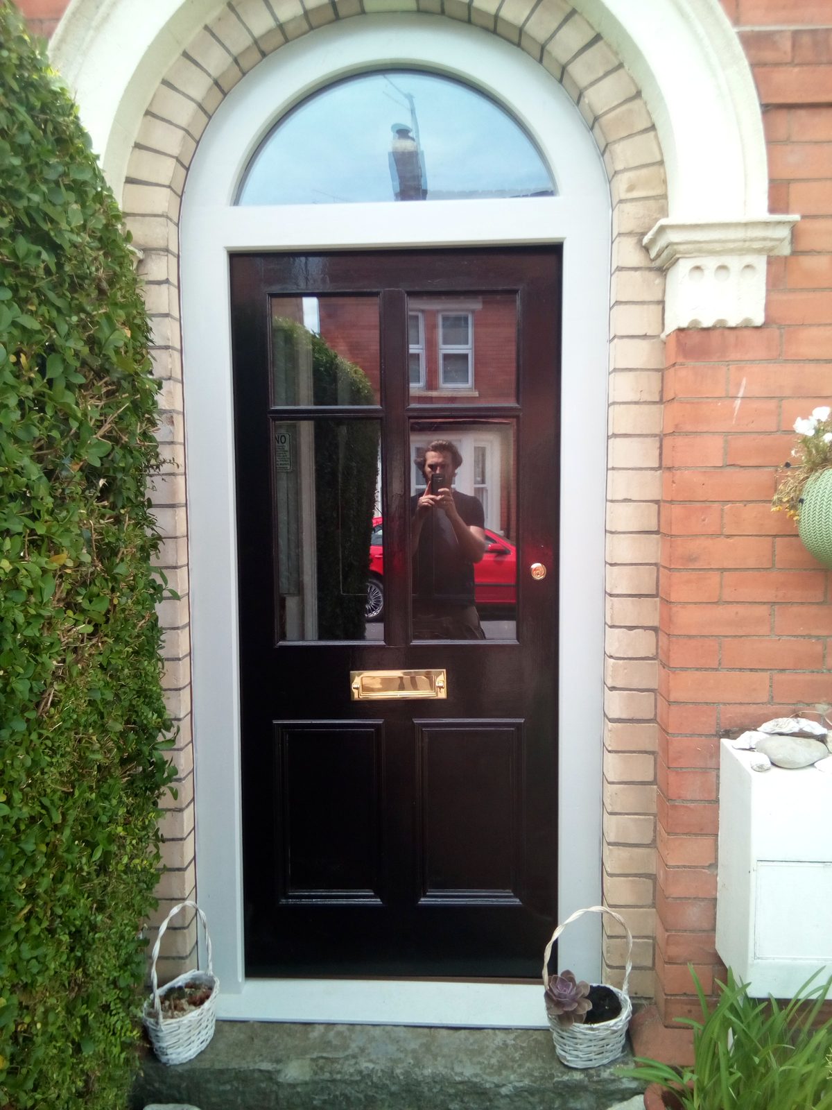 Dark hardwood door