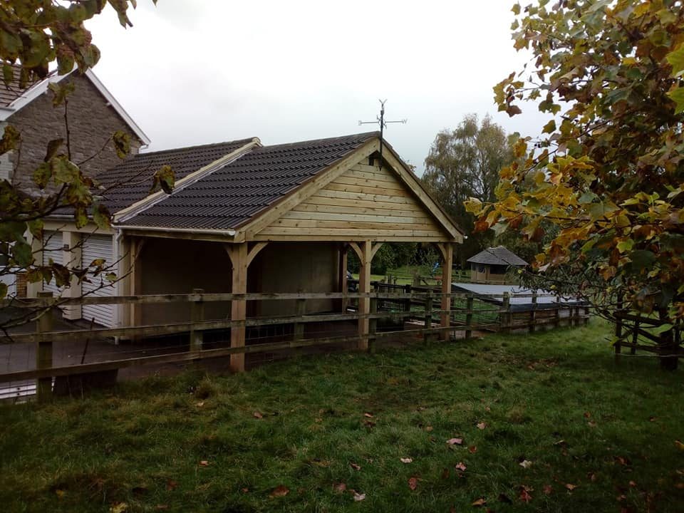 Timber framed garage