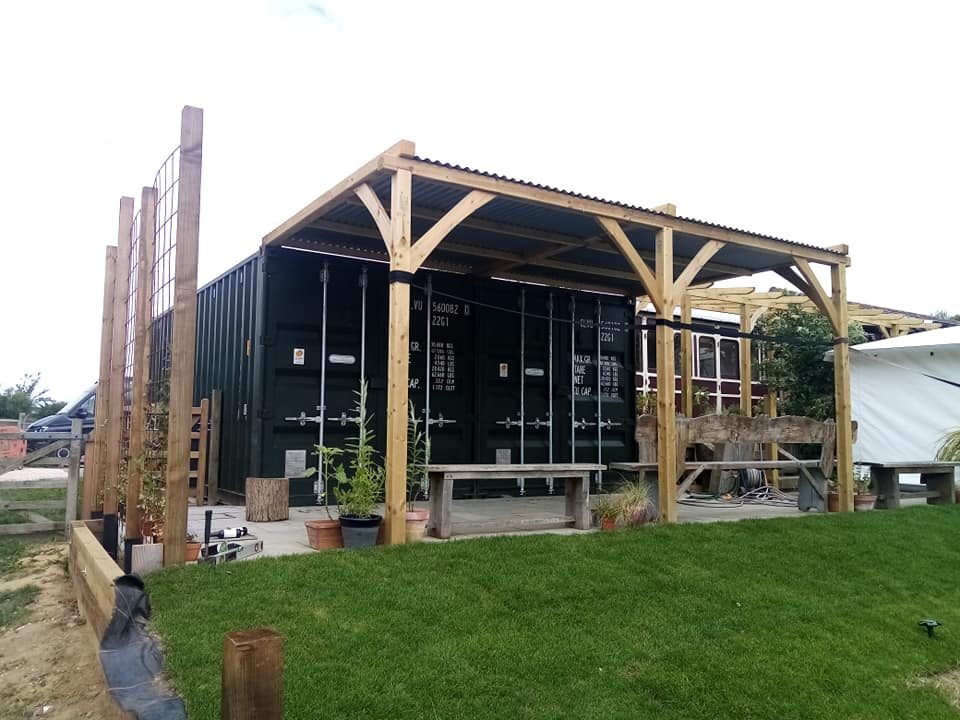 Lean-to timber frame